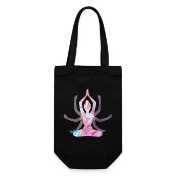 Spirituelles Yoga-Mädchen - Geschenkbeutel für Flaschen - Schwarz - Vorne