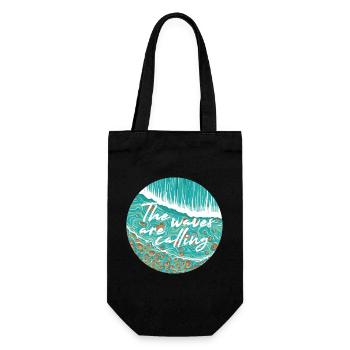 Waves Are Calling - Gift Bag for Bottles - black - Front