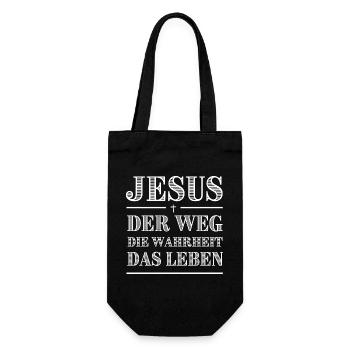 Jesus Der Weg Die Wahrheit Das Leben - Geschenkbeutel für Flaschen - Schwarz - Vorne