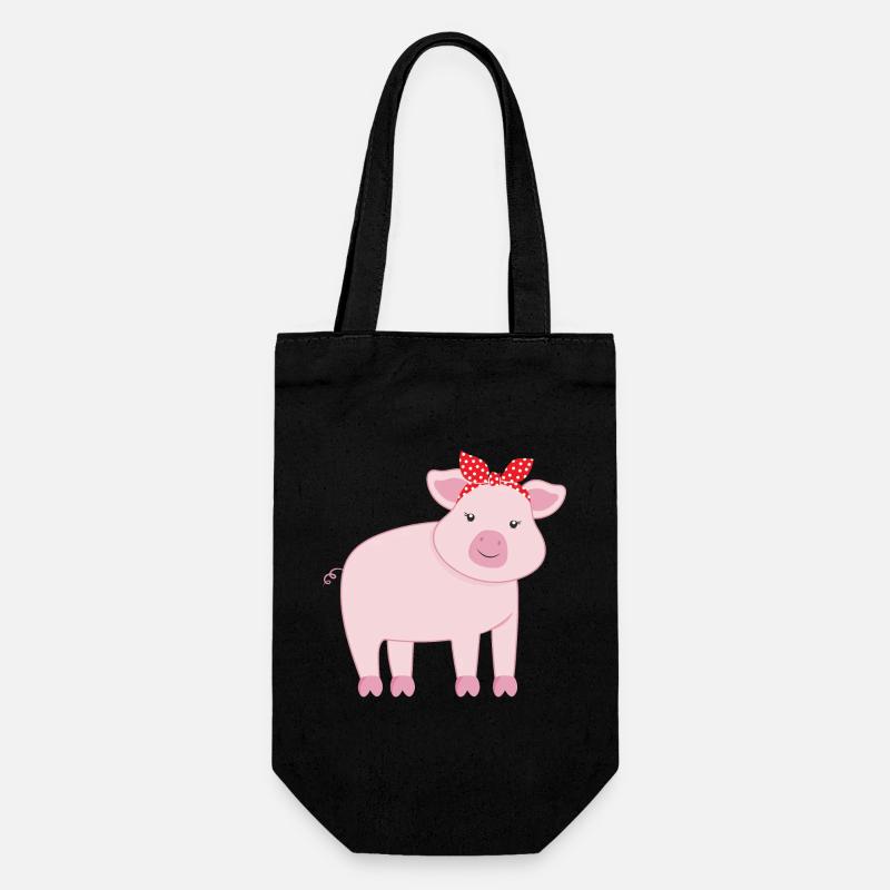 Pig pigs - Gift Bag for Bottles - black