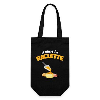 J'aime la raclette Citation drôle Cadeau raclette - Sac à bouteille - noir - Devant