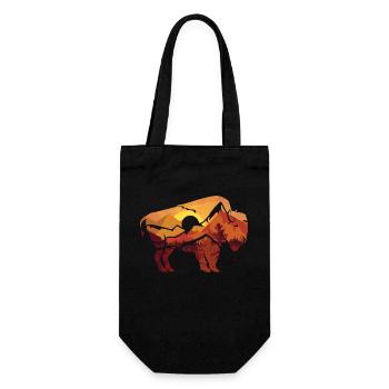 Nature Panorama - Buffalo - Sunset - Hiking - - Gift Bag for Bottles - black - Front