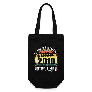 12 Ans Anniversaire Vintage Né en juillet 2010 - Sac à bouteille - noir - Devant