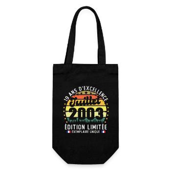 19 Ans Anniversaire Vintage Né en juillet 2003 - Sac à bouteille - noir - Devant