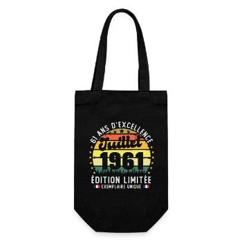 61 Ans Anniversaire Vintage Né en juillet 1961 - Sac à bouteille - noir - Devant