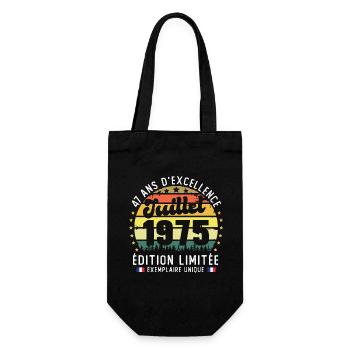 47 Ans Anniversaire Vintage Né en juillet 1975 - Sac à bouteille - noir - Devant