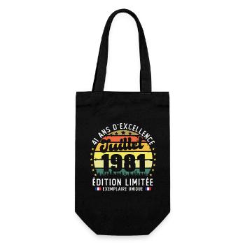 41 Ans Anniversaire Vintage Né en juillet 1981 - Sac à bouteille - noir - Devant