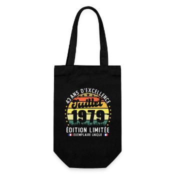 43 Ans Anniversaire Vintage Né en juillet 1979 - Sac à bouteille - noir - Devant