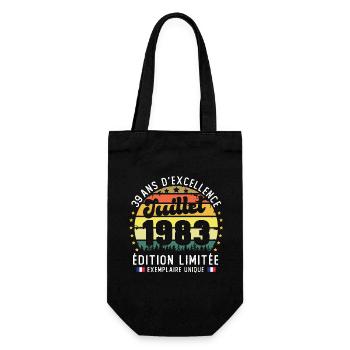 39 Ans Anniversaire Vintage Né en juillet 1983 - Sac à bouteille - noir - Devant