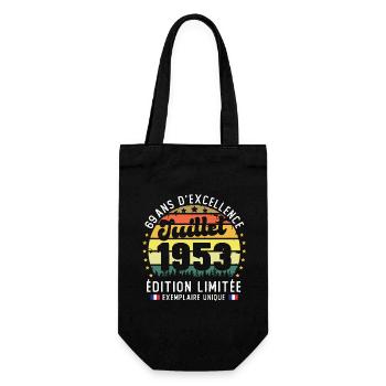 69 Ans Anniversaire Vintage Né en juillet 1953 - Sac à bouteille - noir - Devant