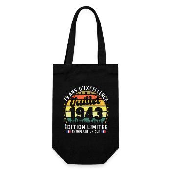 79 Ans Anniversaire Vintage Né en juillet 1943 - Sac à bouteille - noir - Devant