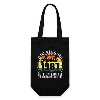35 Ans Anniversaire Vintage Né en Août 1987 - Sac à bouteille - noir - Devant