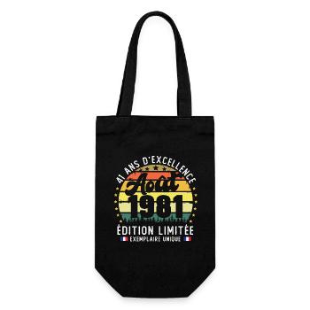 41 Ans Anniversaire Vintage Né en Août 1981 - Sac à bouteille - noir - Devant