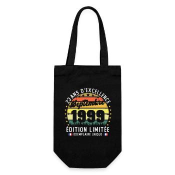 23 Ans Anniversaire Vintage Né en Septembre 1999 - Sac à bouteille - noir - Devant