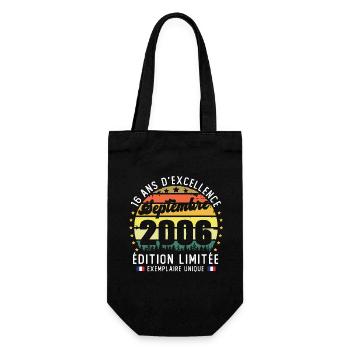 16 Ans Anniversaire Vintage Né en Septembre 2006 - Sac à bouteille - noir - Devant