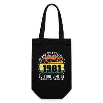 41 Ans Anniversaire Vintage Né en Septembre 1981 - Sac à bouteille - noir - Devant