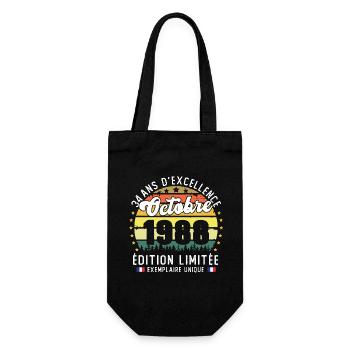 34 Ans Anniversaire Vintage Né en Octobre 1988 - Sac à bouteille - noir - Devant
