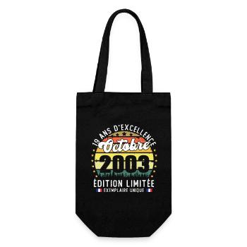 19 Ans Anniversaire Vintage Né en Octobre 2003 - Sac à bouteille - noir - Devant