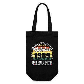 53 Ans Anniversaire Vintage Né en Septembre 1969 - Sac à bouteille - noir - Devant