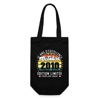 12 Ans Anniversaire Vintage Né en Septembre 2010 - Sac à bouteille - noir - Devant