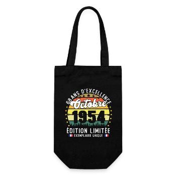 68 Ans Anniversaire Vintage Né en Octobre 1954 - Sac à bouteille - noir - Devant