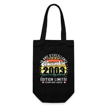 19 Ans Anniversaire Vintage Né en Novembre 2003 - Sac à bouteille - noir - Devant