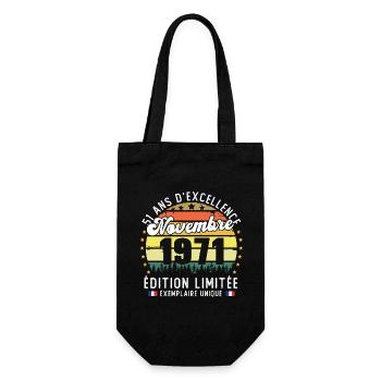51 Ans Anniversaire Vintage Né en Novembre 1971 - Sac à bouteille - noir - Devant