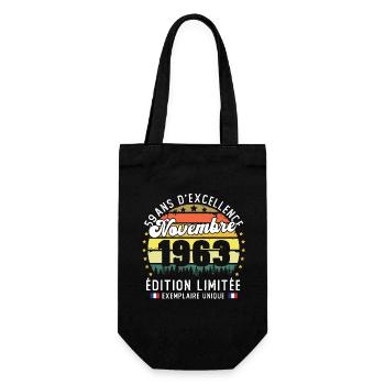 59 Ans Anniversaire Vintage Né en Novembre 1963 - Sac à bouteille - noir - Devant
