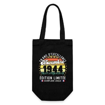 78 Ans Anniversaire Vintage Né en Novembre 1944 - Sac à bouteille - noir - Devant