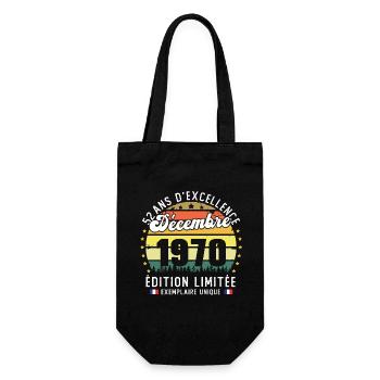 52 Ans Anniversaire Vintage Né en Décembre 1970 - Sac à bouteille - noir - Devant