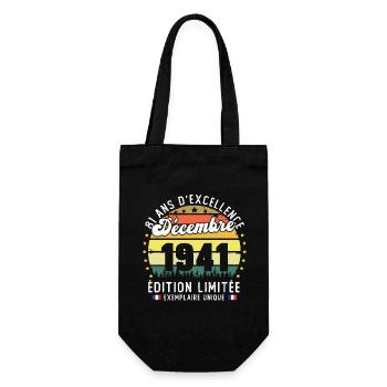 81 Ans Anniversaire Vintage Né en Décembre 1941 - Sac à bouteille - noir - Devant