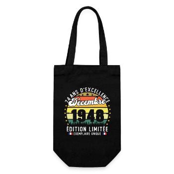 74 Ans Anniversaire Vintage Né en Décembre 1948 - Sac à bouteille - noir - Devant
