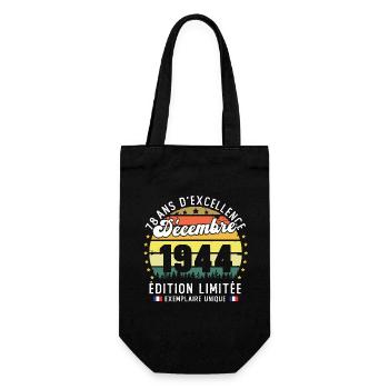 78 Ans Anniversaire Vintage Né en Décembre 1944 - Sac à bouteille - noir - Devant