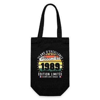33 Ans Anniversaire Vintage Né en Décembre 1989 - Sac à bouteille - noir - Devant