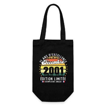 21 Ans Anniversaire Vintage Né en Décembre 2001 - Sac à bouteille - noir - Devant