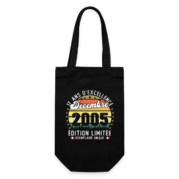 17 Ans Anniversaire Vintage Né en Décembre 2005 - Sac à bouteille - noir - Devant