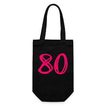 80 YEARS. 80TH ANNIVERSARY. BIRTHDAY 80 YEARS. 80 - Gift Bag for Bottles - black - Front