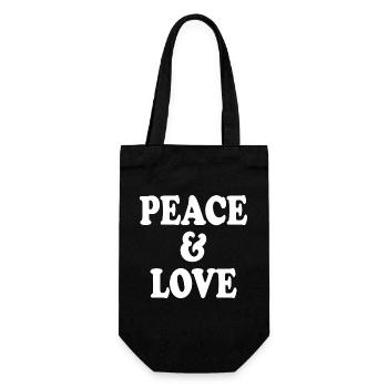 Peace and love - Gift Bag for Bottles - black - Front