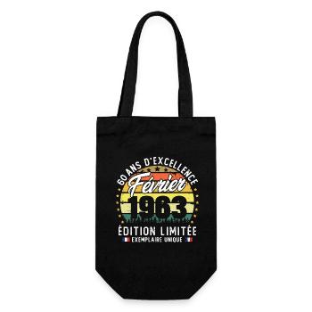 Vintage Cadeau Anniversaire 60 Ans Février 1963 - Sac à bouteille - noir - Devant