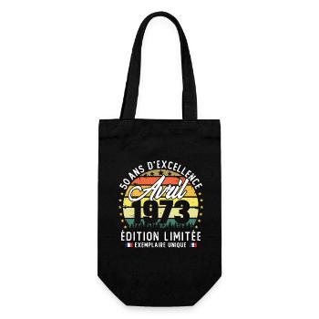Vintage Cadeau Anniversaire 50 Ans Avril 1973 - Sac à bouteille - noir - Devant