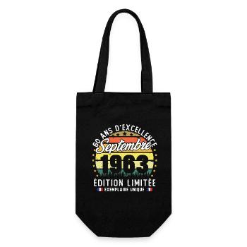 Vintage Cadeau Anniversaire 60 Ans Septembre 1963 - Sac à bouteille - noir - Devant