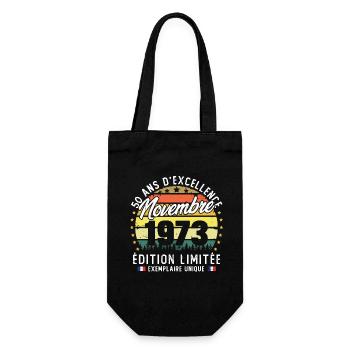 Vintage Cadeau Anniversaire 50 Ans Novembre 1973 - Sac à bouteille - noir - Devant
