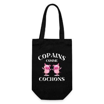 copains comme cochons, meilleurs amis - Sac à bouteille - noir - Devant