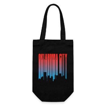 Oklahoma City Skyline Gradient - Geschenkbeutel für Flaschen - Schwarz - Vorne