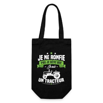 Je ne ronfle pas je rêve que je suis un tracteur - Sac à bouteille - noir - Devant