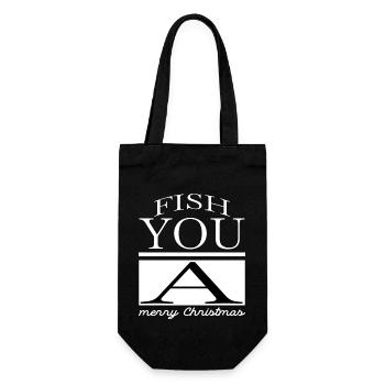 present idea fishing rod adventure beach holiday - Geschenkbeutel für Flaschen - Schwarz - Vorne