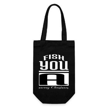 Bday Comic Happy Christmas Tree Fish Hook Baby - Gift Bag for Bottles - black - Front