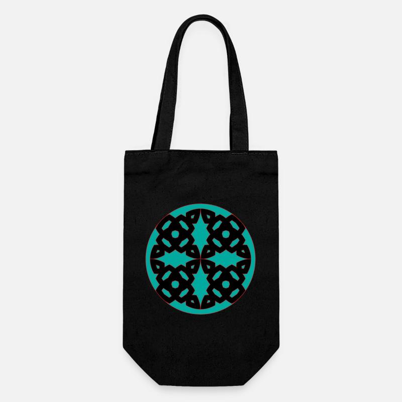 Circle Pattern - Gift Bag for Bottles - black