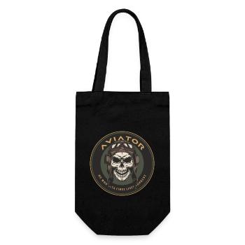 Aviator skull - Gift Bag for Bottles - black - Front