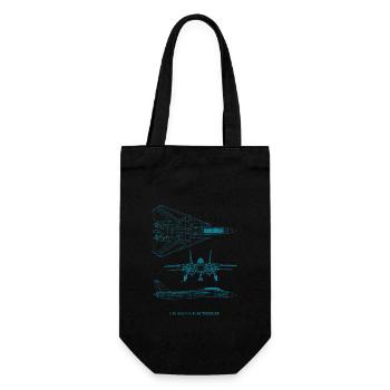 F-14 Tomcat Jet Fighter Blaupause - Geschenkbeutel für Flaschen - Schwarz - Vorne